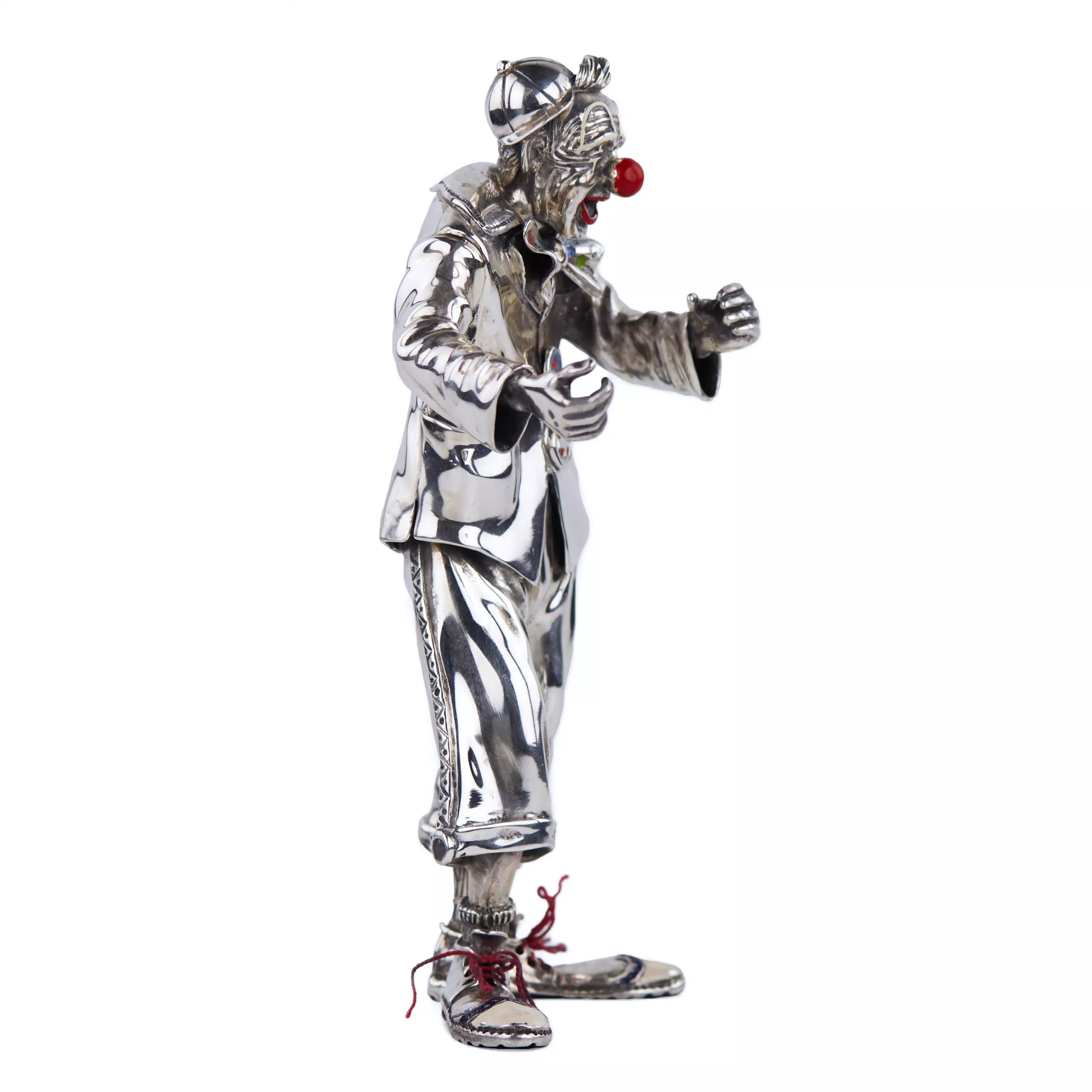 SILVER FIGURE OF A CLOWN. VITTORIO ANCINI ITALY, AREZZO, SECOND HALF OF THE 20TH CENTURY