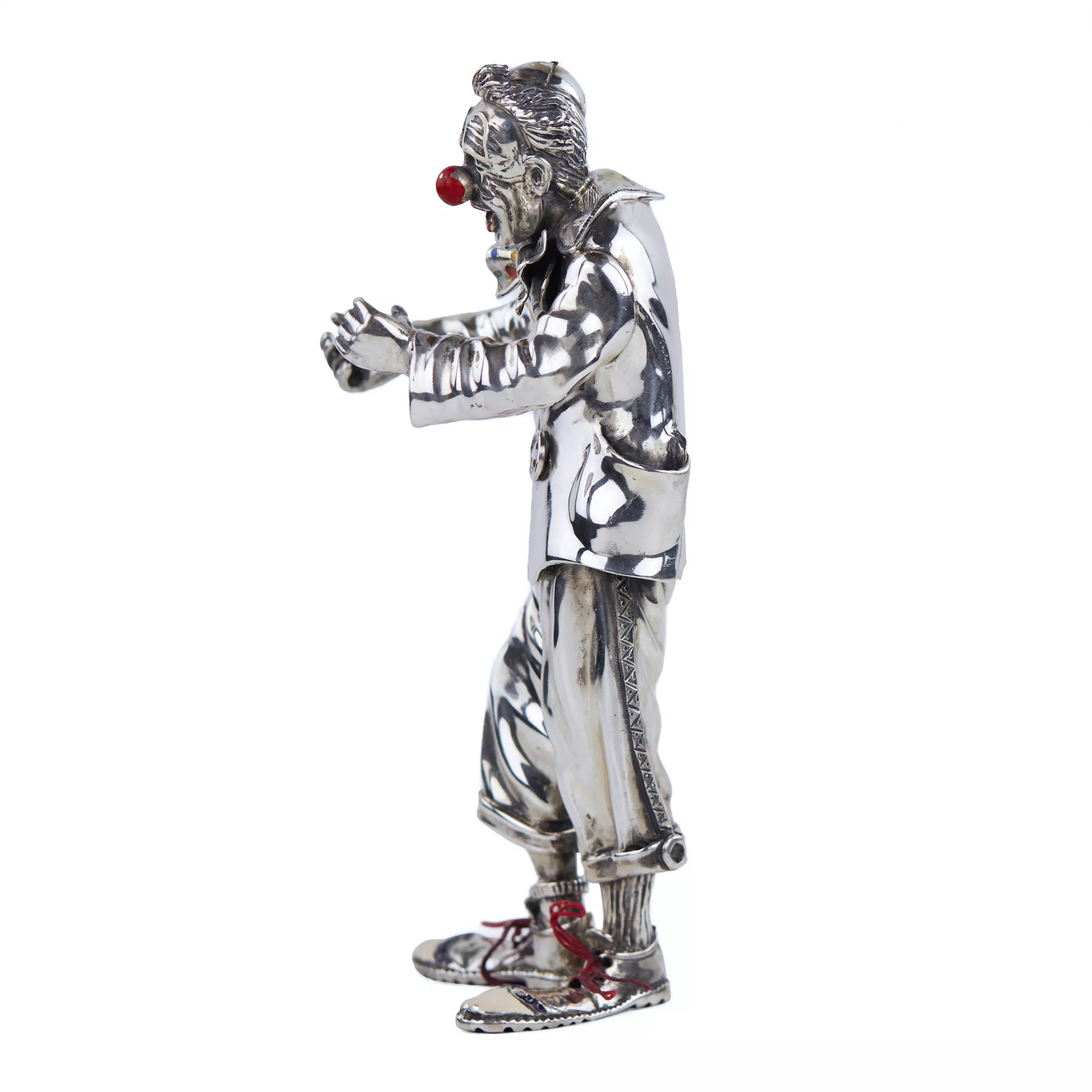 SILVER FIGURE OF A CLOWN. VITTORIO ANCINI ITALY, AREZZO, SECOND HALF OF THE 20TH CENTURY