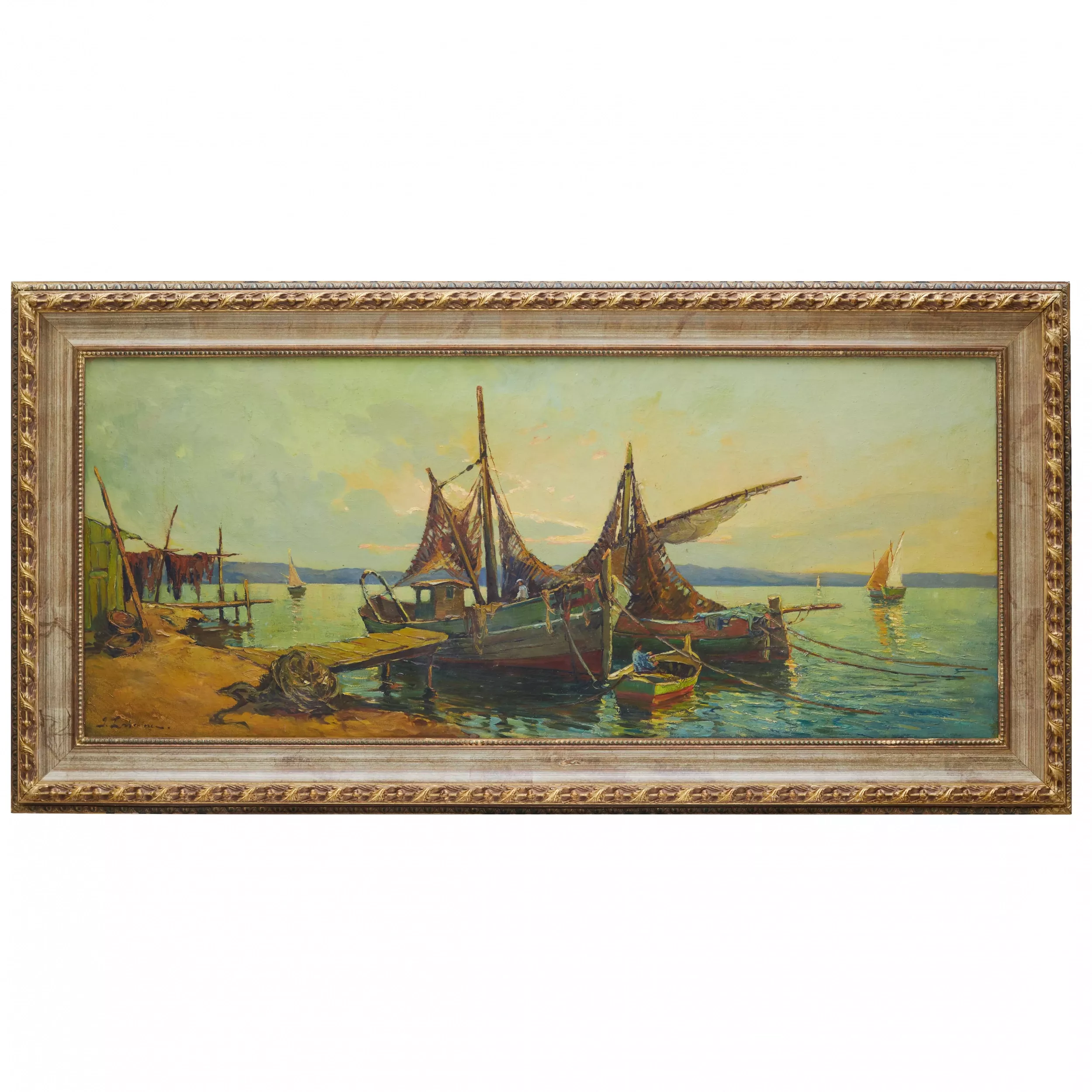 GEORGY ALEXANDROVICH LAPSHIN (1885–1950)  FISHING BOATS FRANCE, 1930s