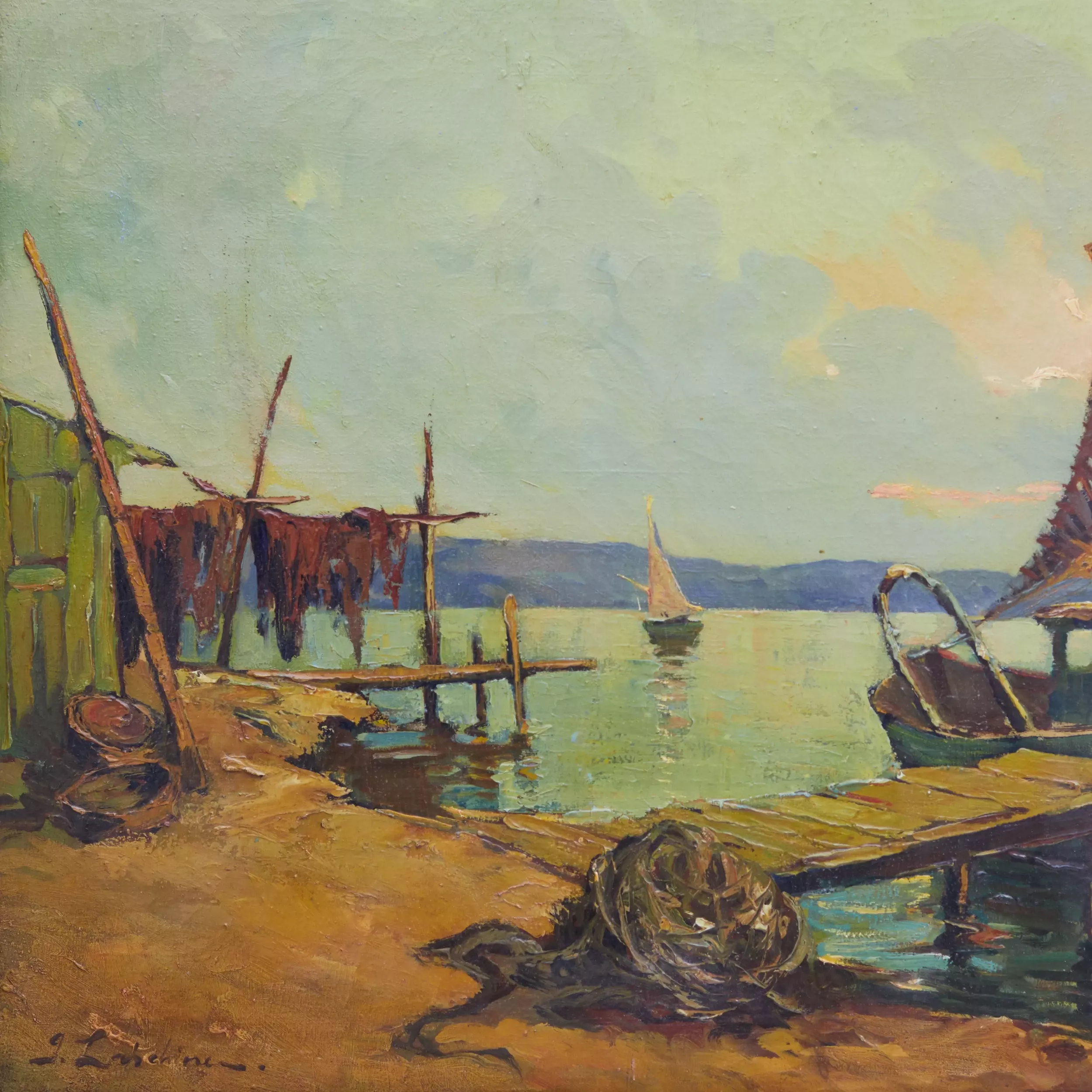 GEORGY ALEXANDROVICH LAPSHIN (1885–1950)  FISHING BOATS FRANCE, 1930s