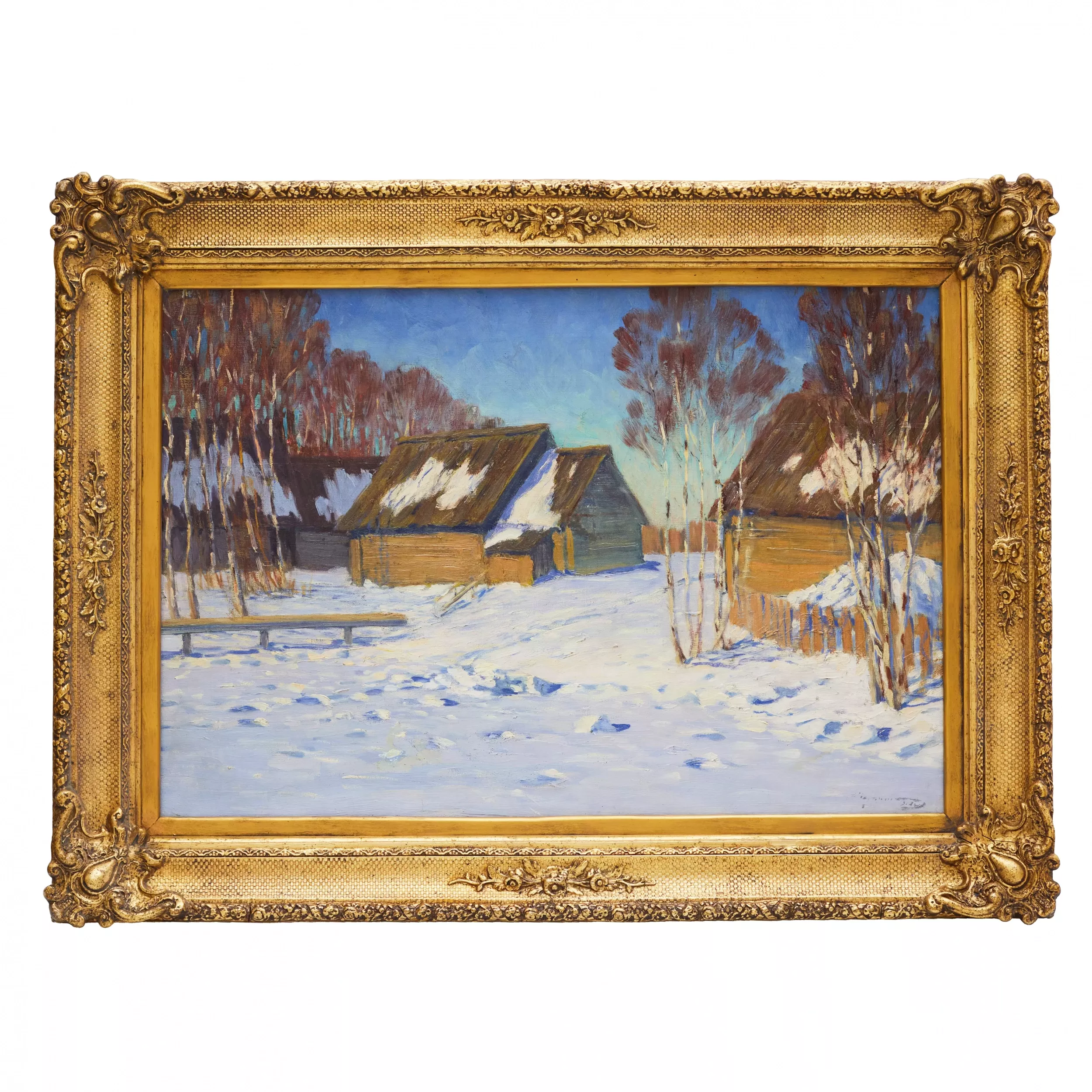 ПУРВИТИС ВИЛЬГЕЛЬМ КАРЛИС. ДЕРЕВНЯ РАННЕЙ ВЕСНОЙ ЛАТВИЯ, 1918 ГОД