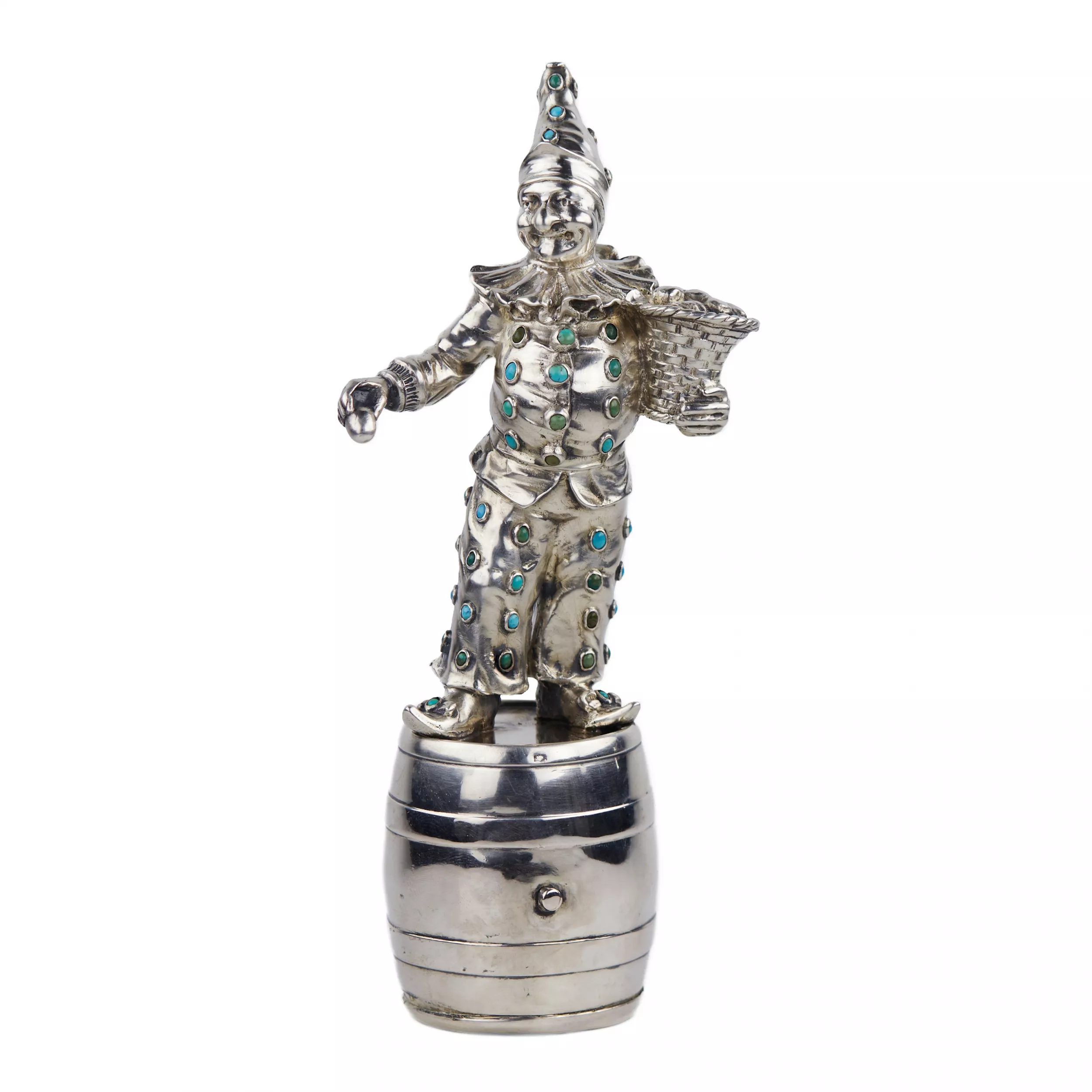 SILVER FIGURE OF HARLEQUIN GERMANY, HANAU, LATE 19TH CENTURY