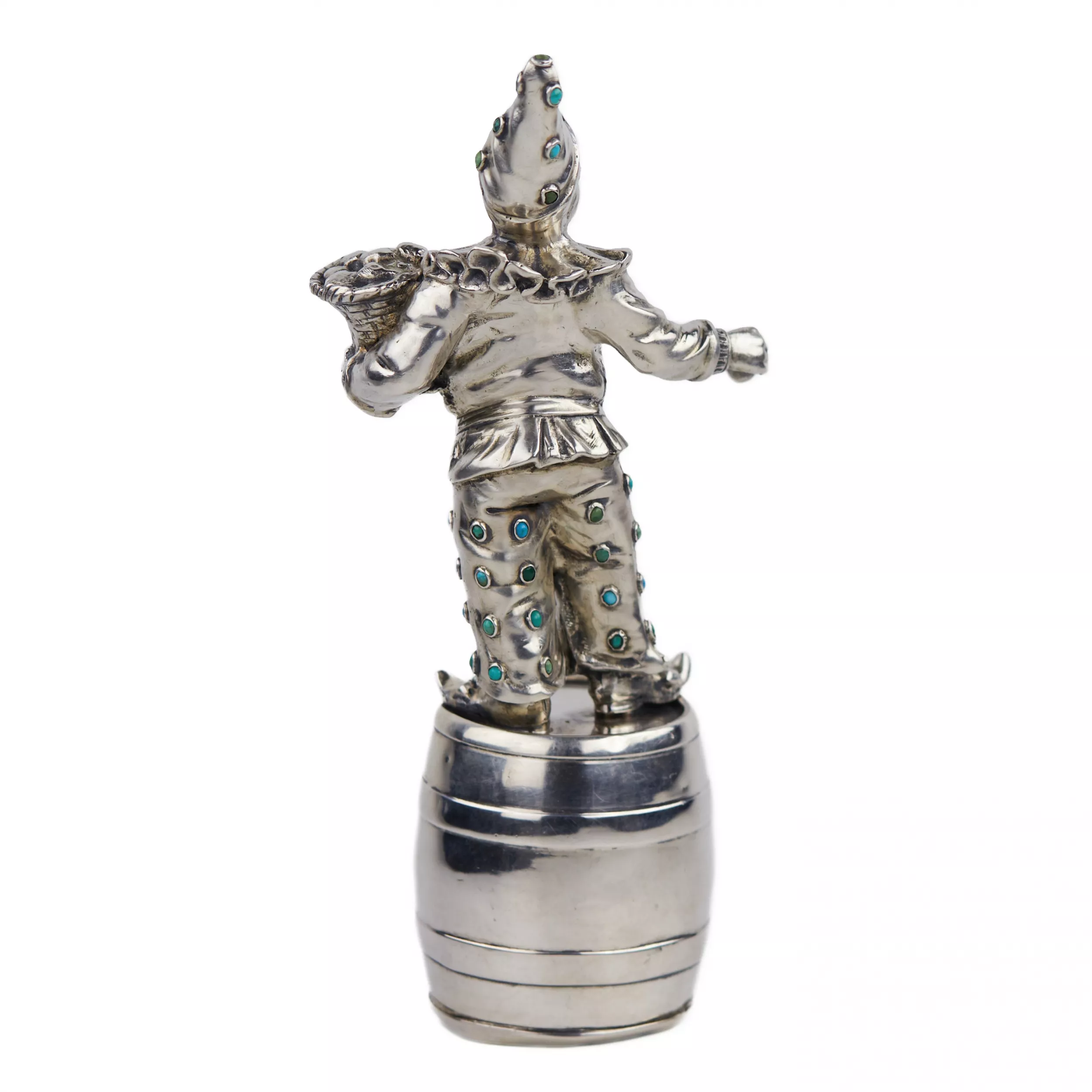 SILVER FIGURE OF HARLEQUIN GERMANY, HANAU, LATE 19TH CENTURY