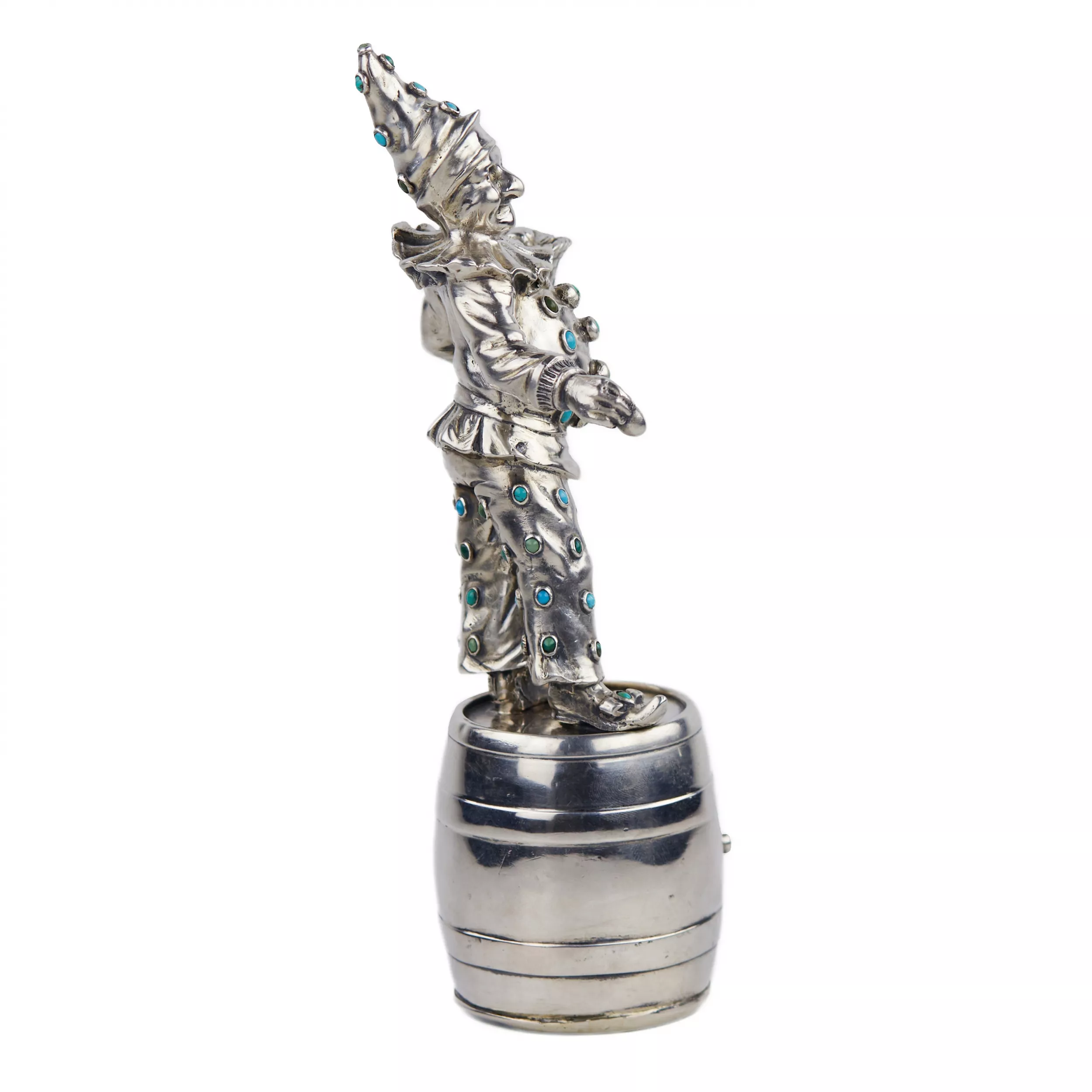 SILVER FIGURE OF HARLEQUIN GERMANY, HANAU, LATE 19TH CENTURY