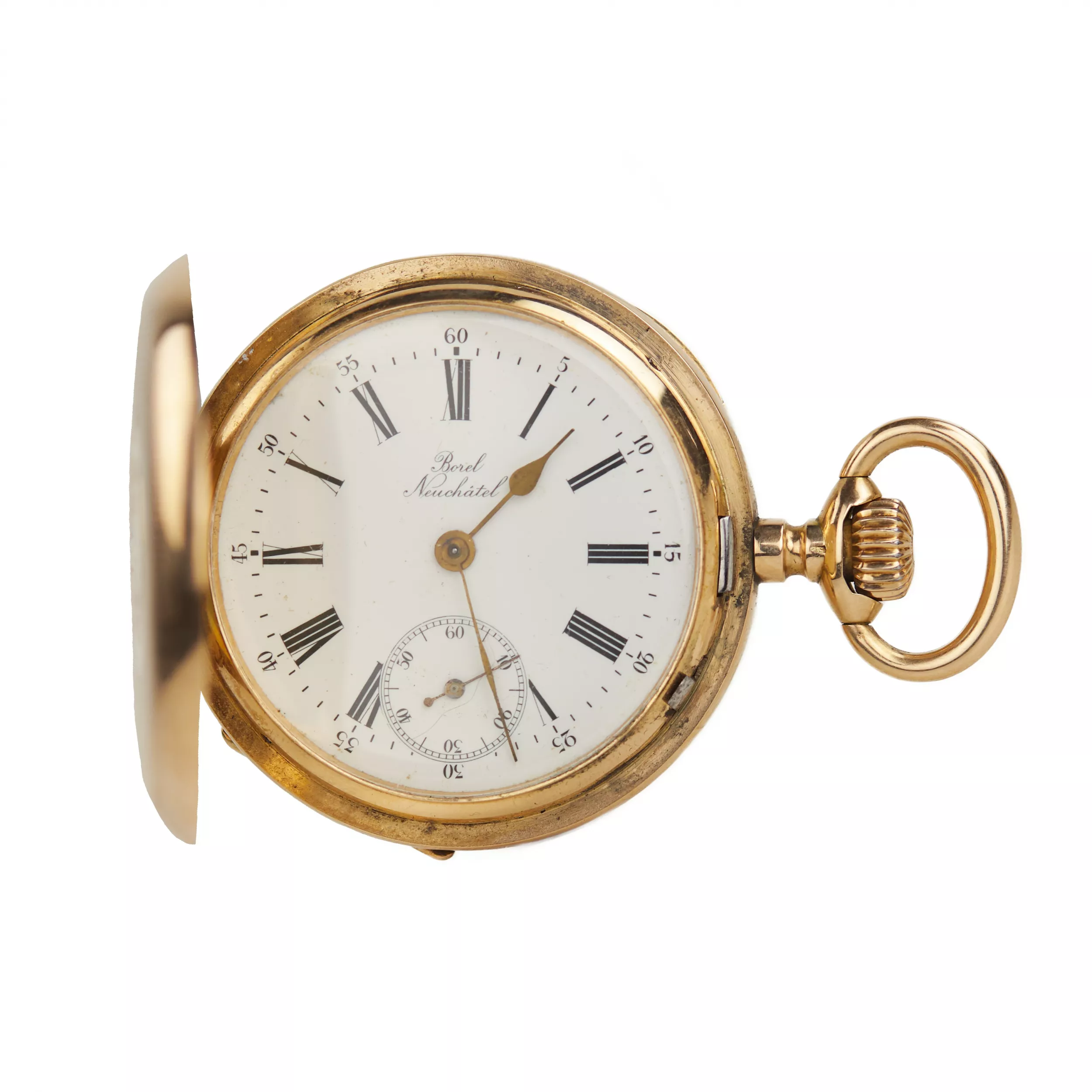 BOREL POCKET WATCH, NEUCHÂTEL, 14K GOLD SWITZERLAND, LATE 19TH – EARLY 20TH CENTURY