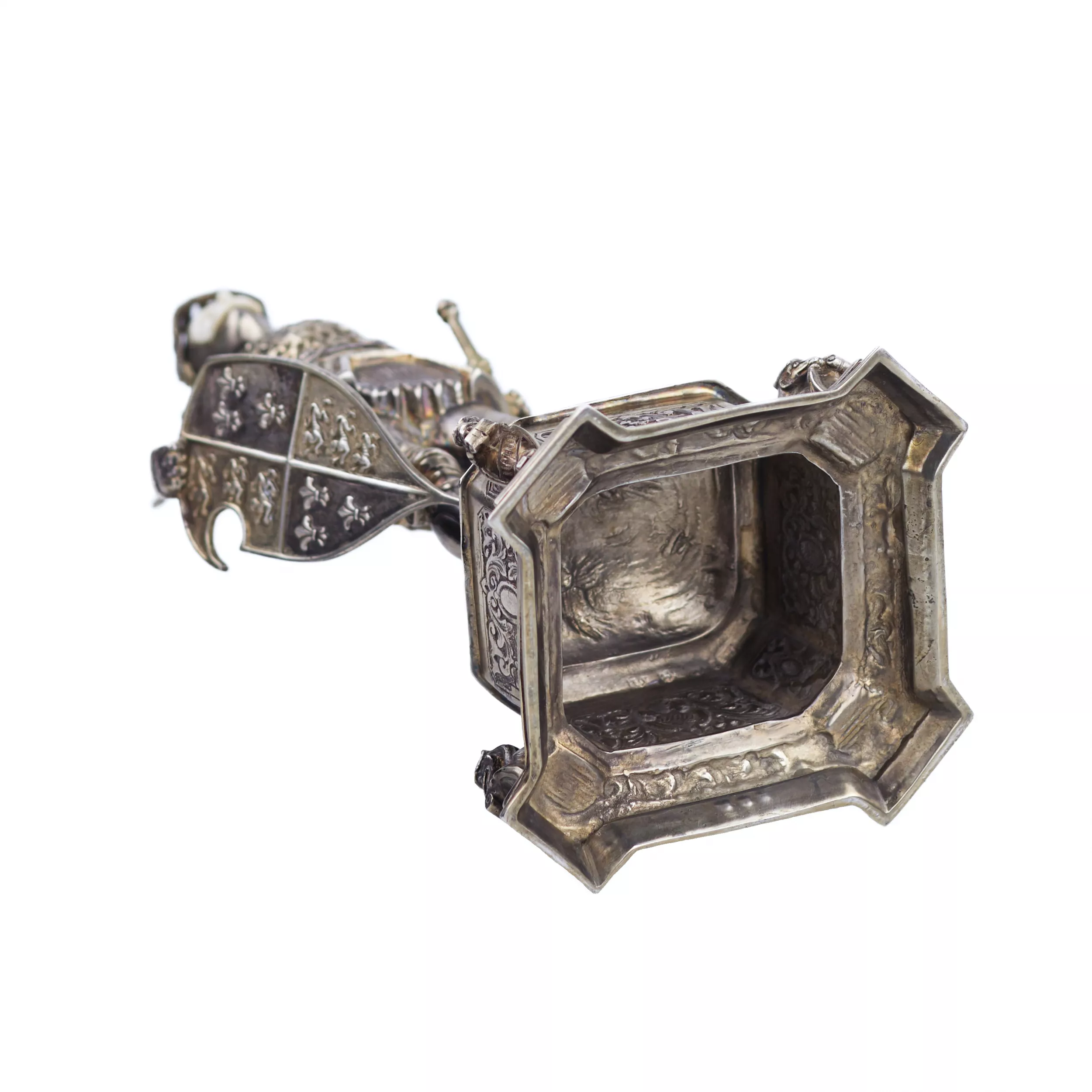 SILVER CABINET FIGURE OF A KNIGHT GERMANY, HANAU, LATE 19TH - EARLY 20TH CENTURY