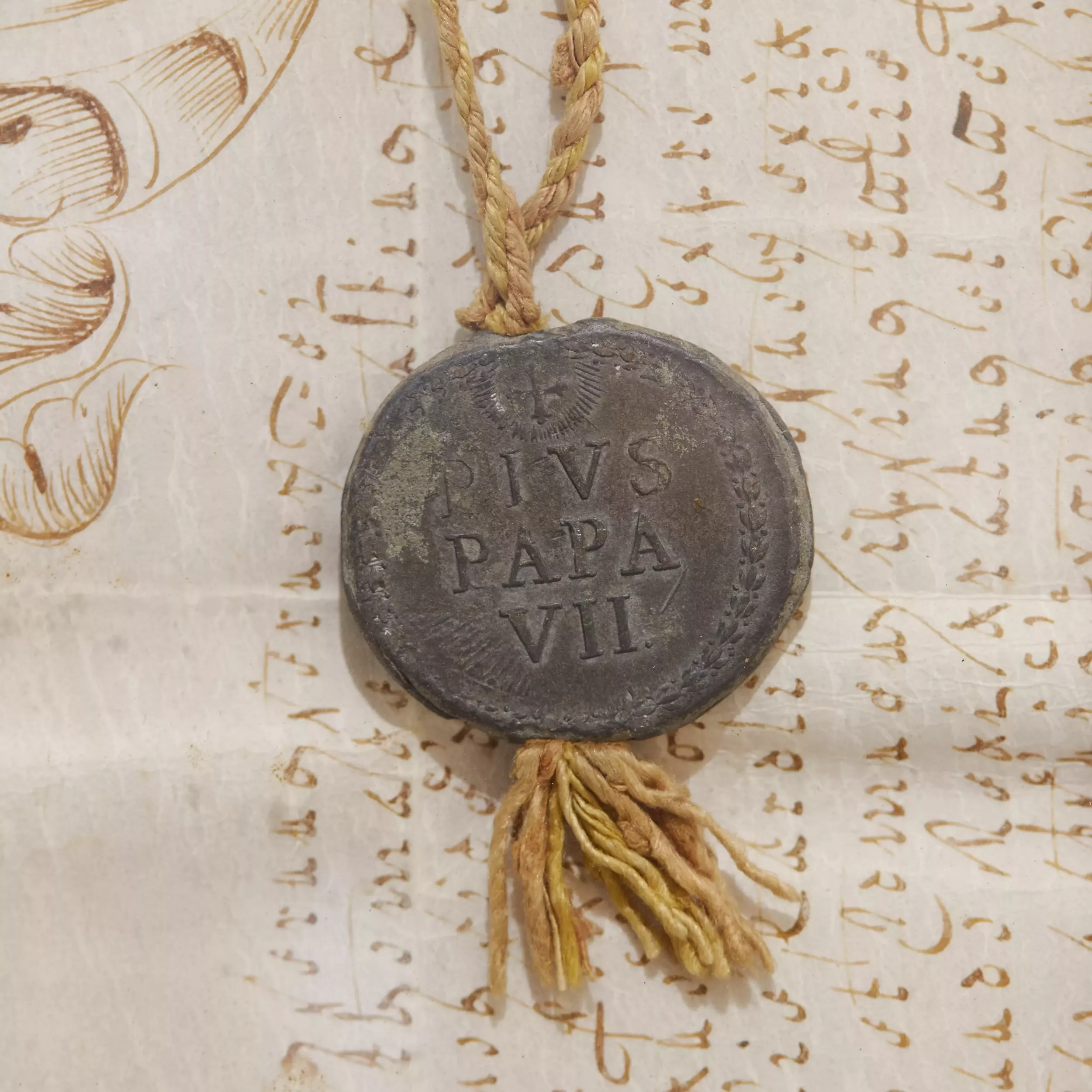 INDULGENCE PONTIFICALE AVEC BULLE DE PIE VII (PIUS PAPA VII) ROME, VATICAN, DÉBUT DU XIXe SIÈCLE (PONTIFICAT 1800–1823)