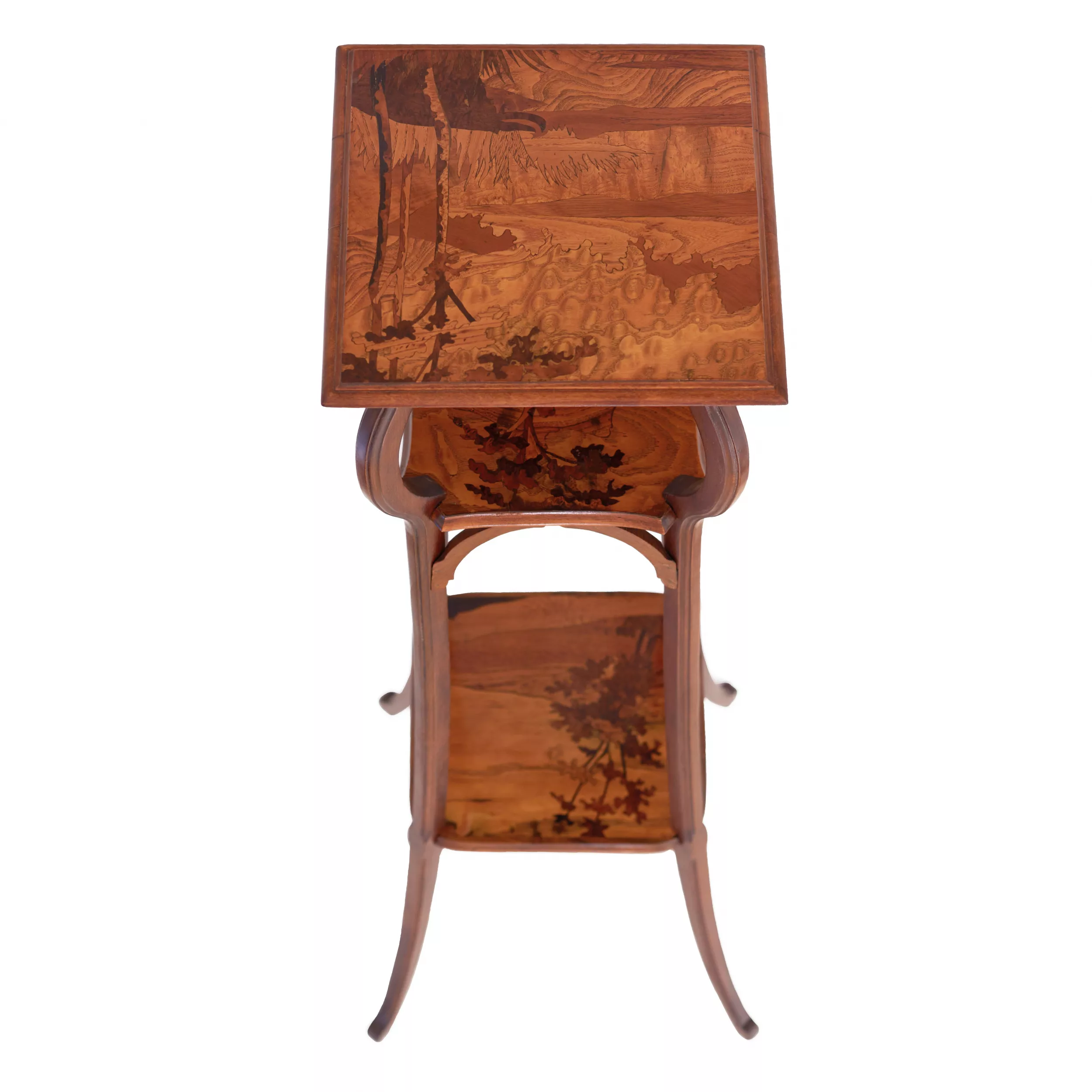 TABLE CONSOLE EN MARQUETERIE DE STYLE ART NOUVEAU, DANS LE STYLE DE LOUIS MAJORELLE. FRANCE, VERS 1900