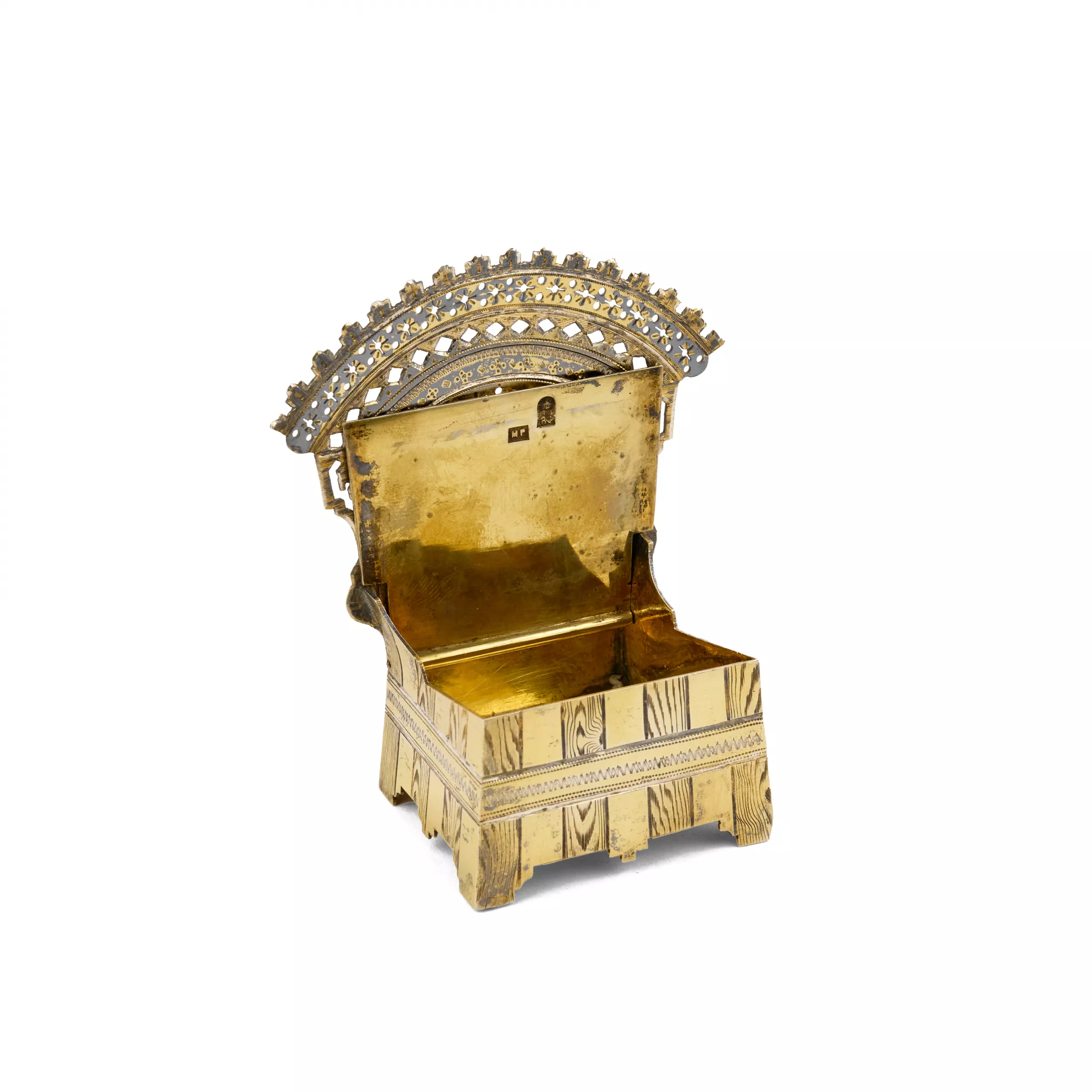 SALIÈRE-TRÔNE EN ARGENT DORÉ DE STYLE RUSSE. MOSCOU, 1882