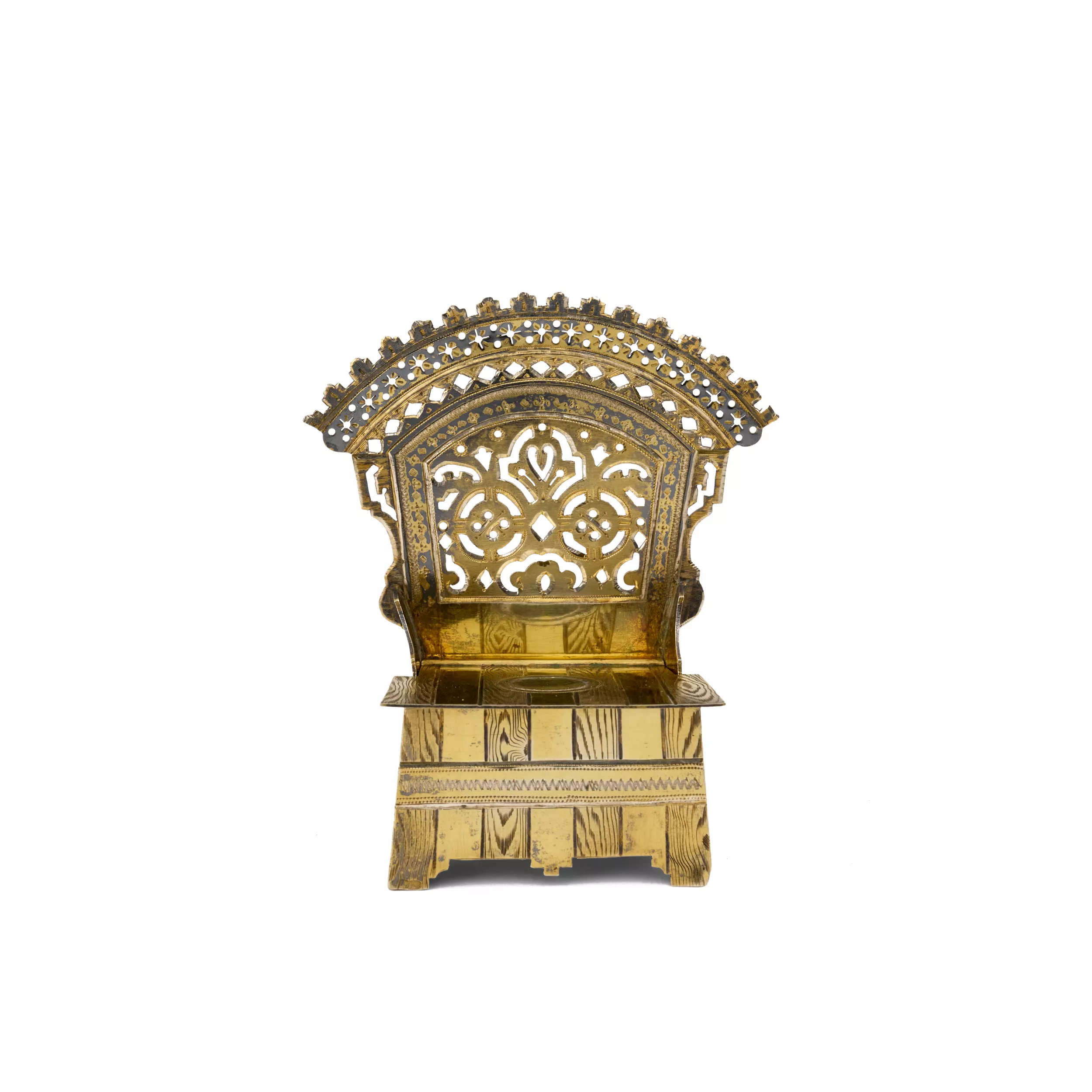SALIÈRE-TRÔNE EN ARGENT DORÉ DE STYLE RUSSE. MOSCOU, 1882