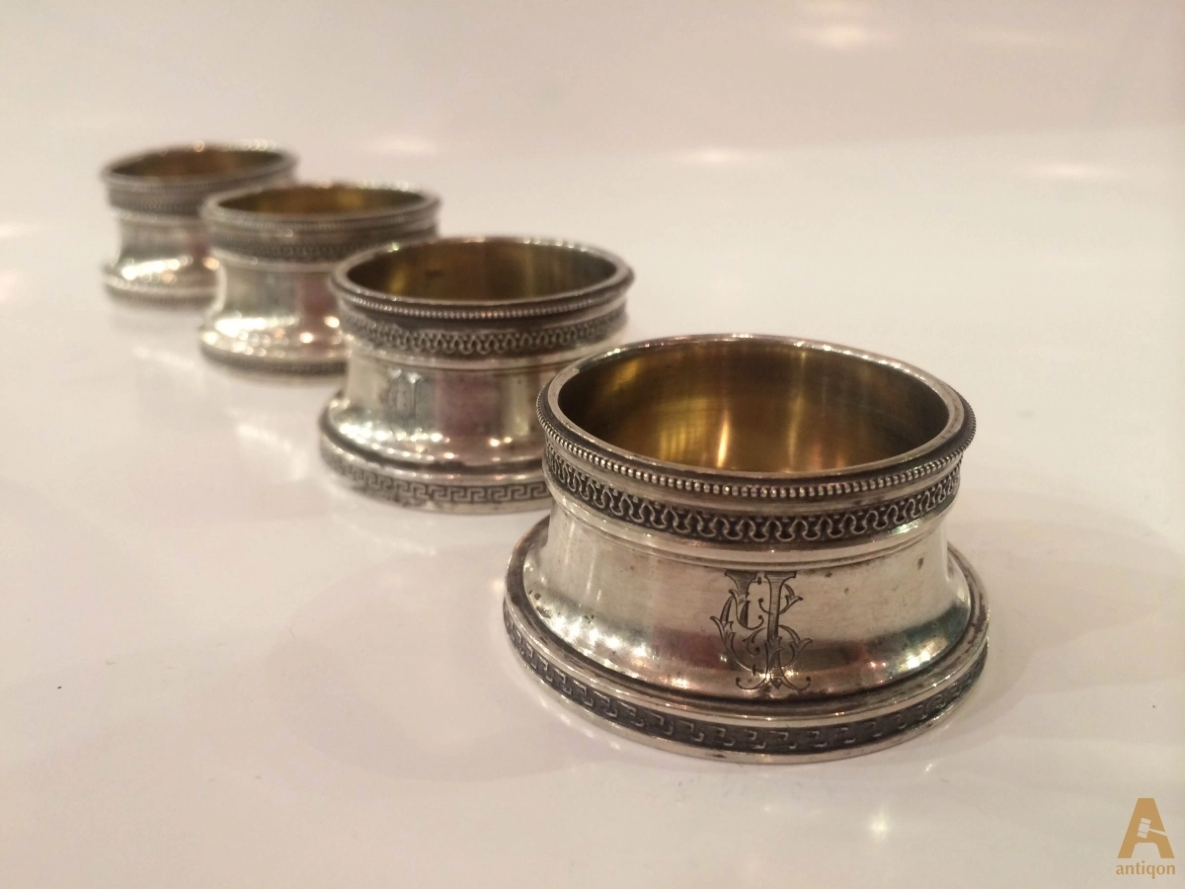 Russian silver salt shakers by Kurlyukov. 