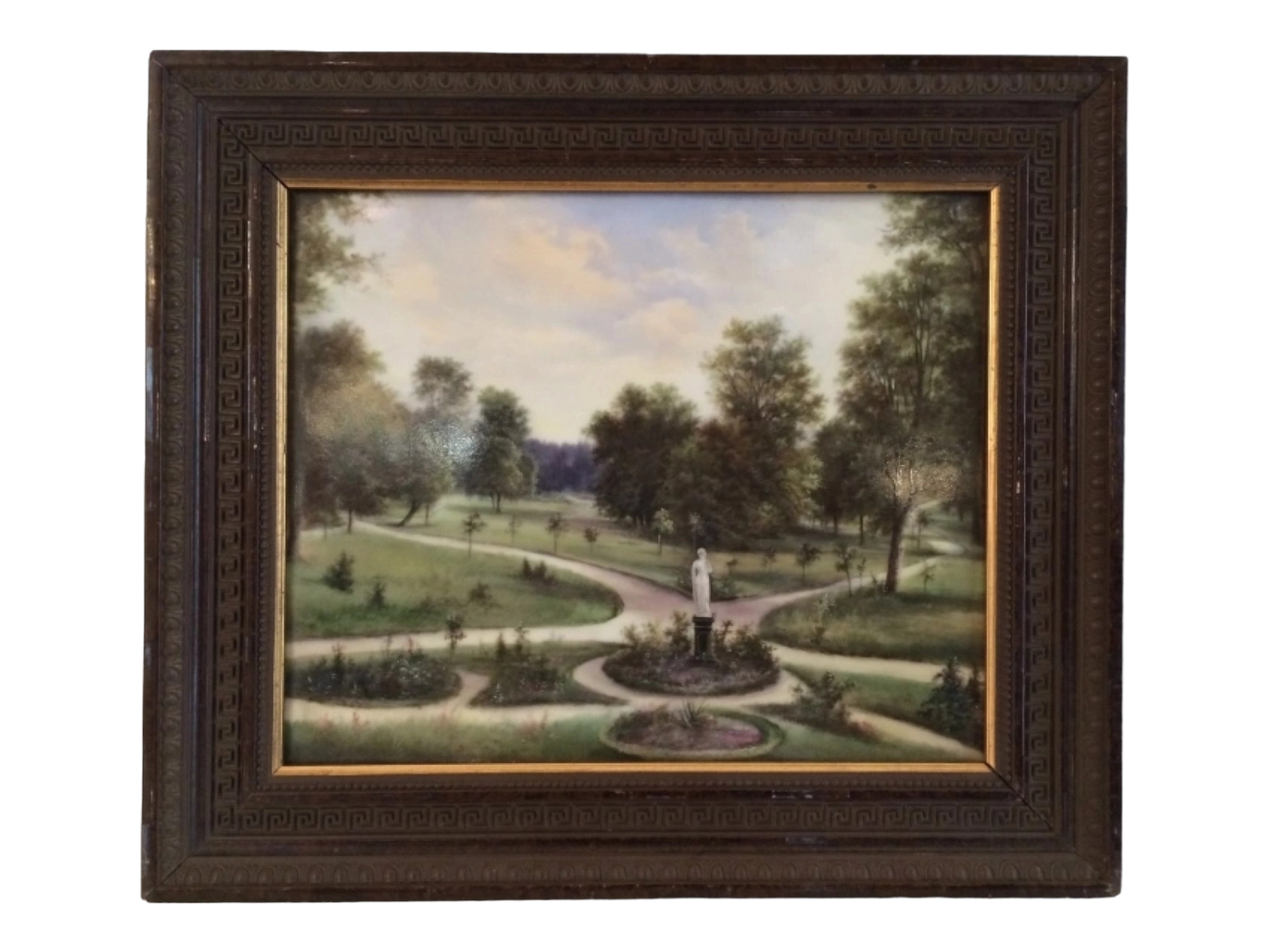 Plaque de porcelaine Vue du parc