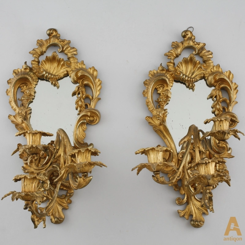 A pair of wall sconces. Rococo