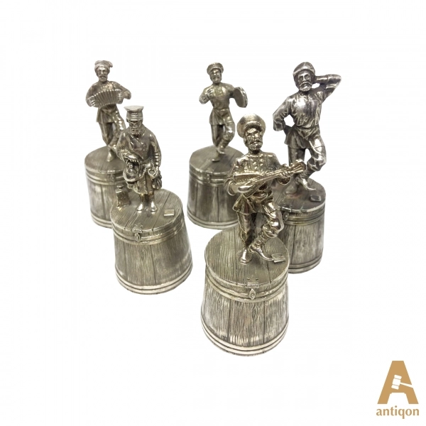 Silver glasses for vodka