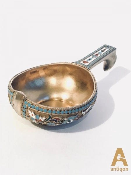 Silver kovsh with enamel