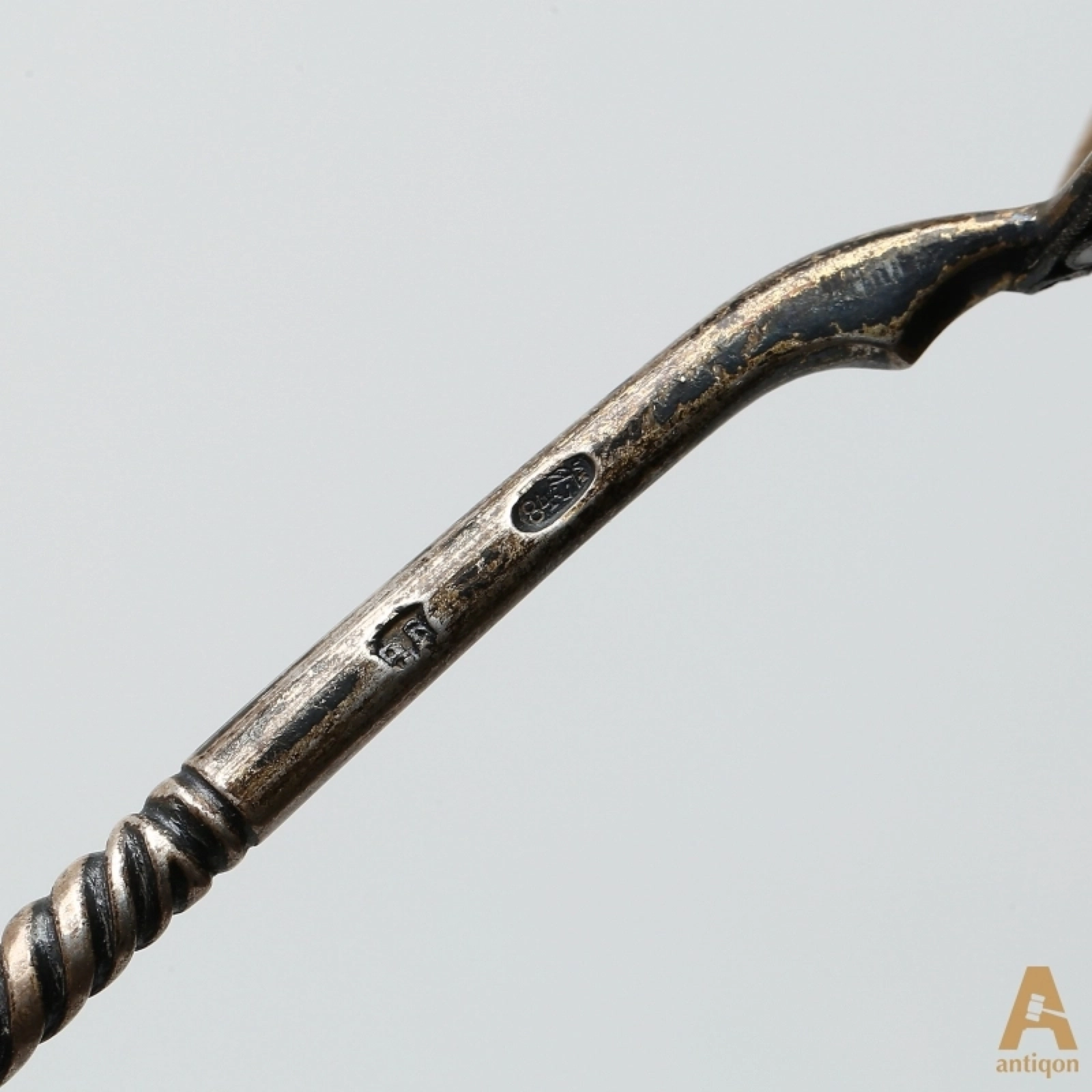 Russian silver spoon with enamel