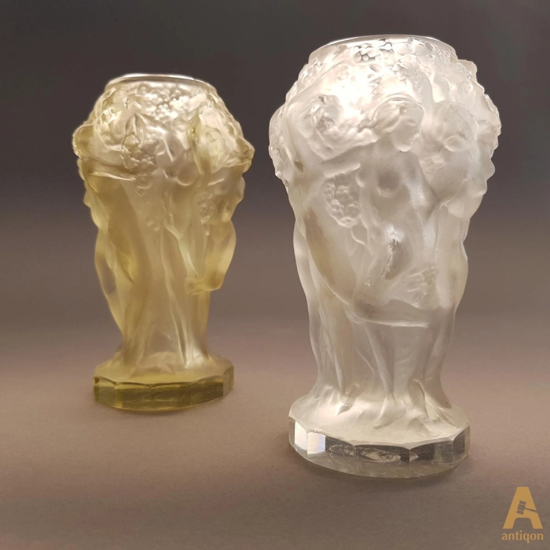 A pair of glass vases 