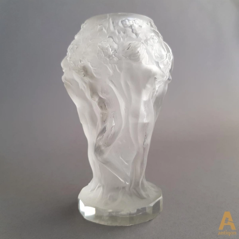 A pair of glass vases 