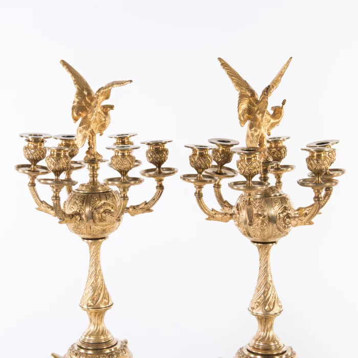 A pair of bronze  candelabra. Russia