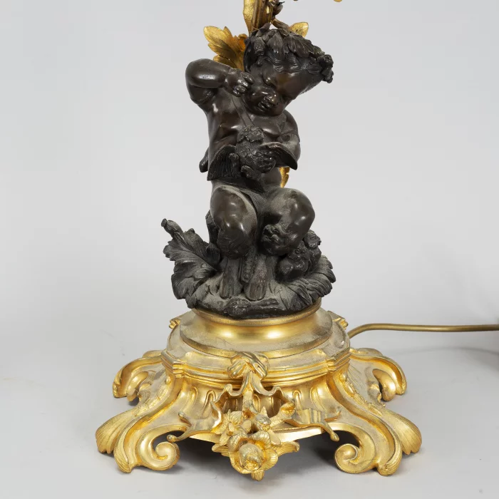 Paire de candelabres rococo en bronze