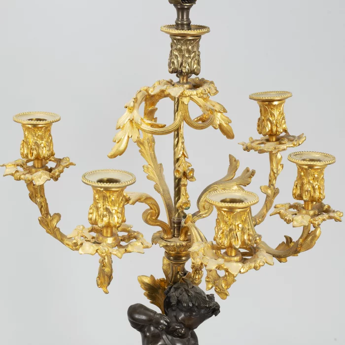 Paire de candelabres rococo en bronze