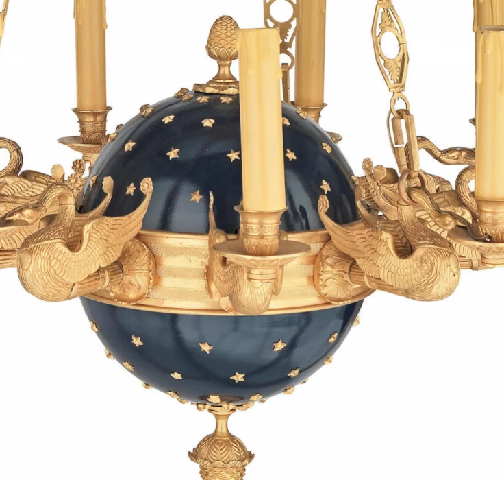 Une paire de lustres de style Empire. Russe