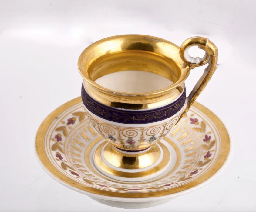 French porcelain tea cup & saucer