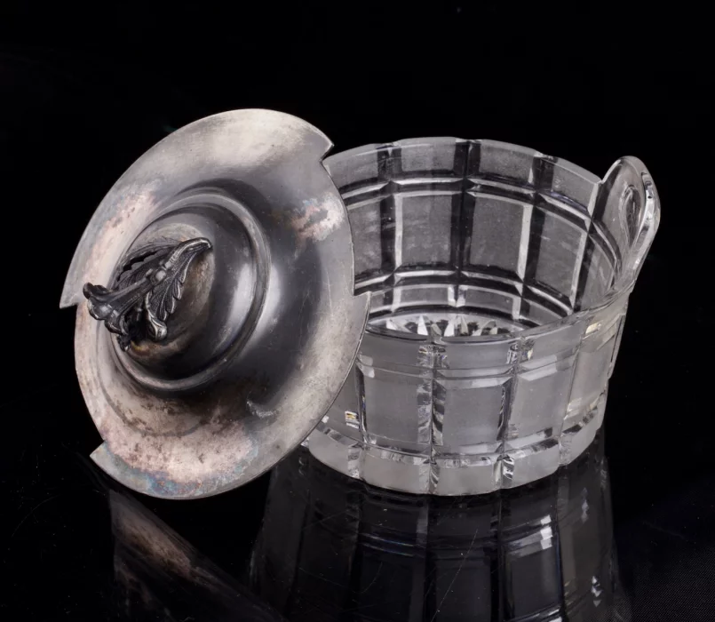 Silver-plated French caviar bowl 