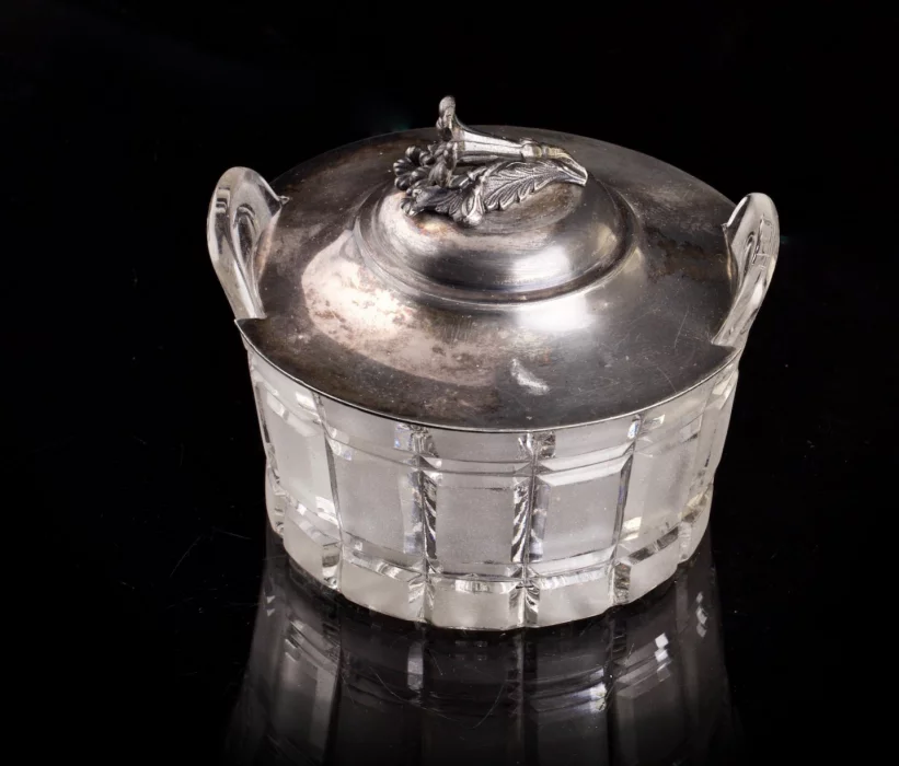 Silver-plated French caviar bowl 