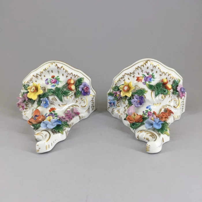 Pair of porcelain consoles. PS Dresden
