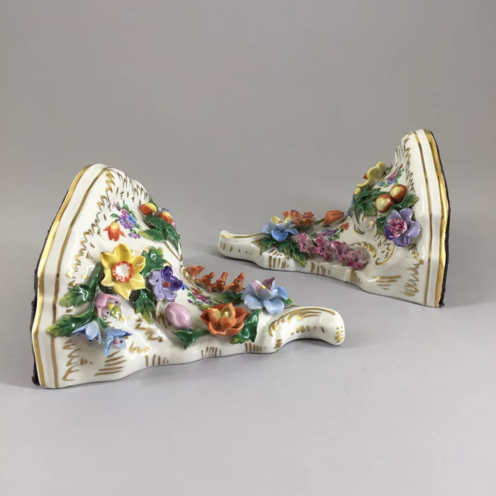 Pair of porcelain consoles. PS Dresden