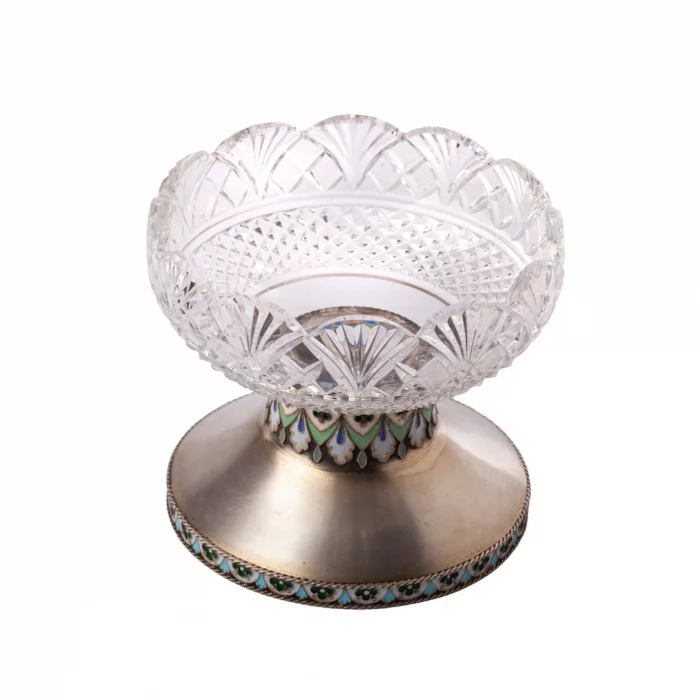 Vase à bonbons. Ovchinnikov. Cristal en argent. 