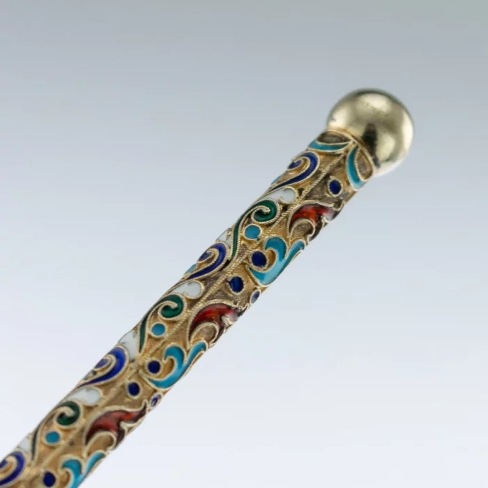 Russian silver-gilt enamel desk set