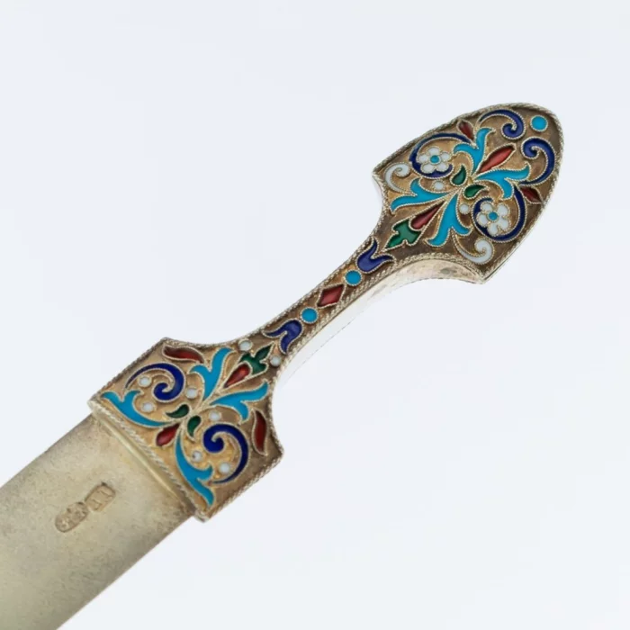 Russian silver-gilt enamel desk set