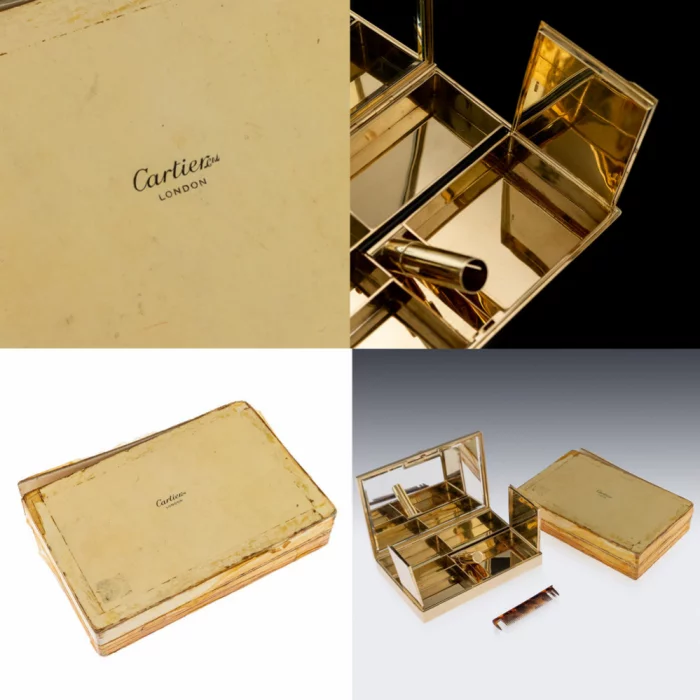 Necessaire de table Cartier Art Deco en or 9K