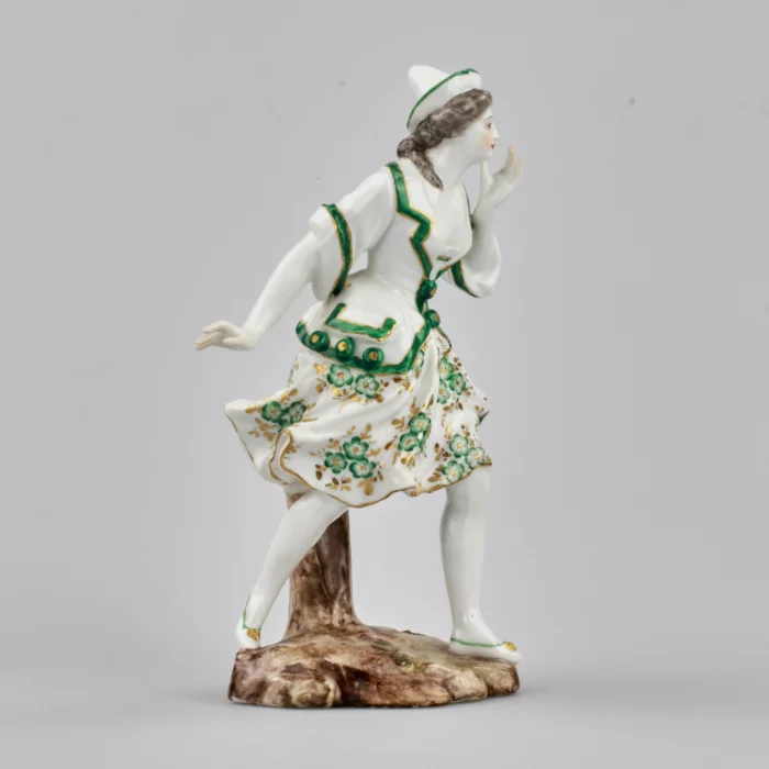 Porcelain figurine Lady in Green. France. 19th century. 