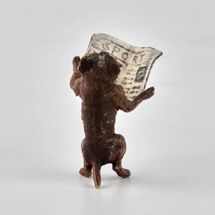 Miniature en bronze de Vienne Chien au journal. 
