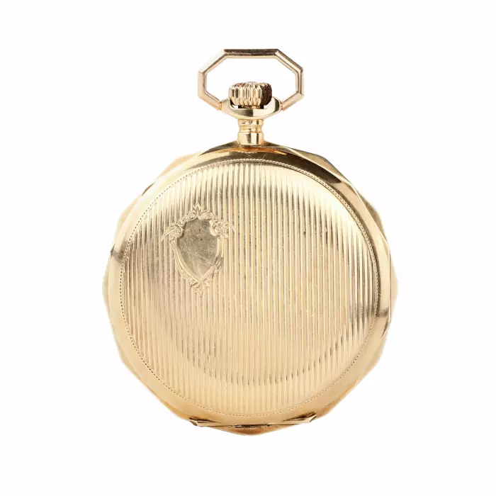 Montre de poche en or Perret et Fils Brenets. Debut du 20ème siècle. 67,2 gr 