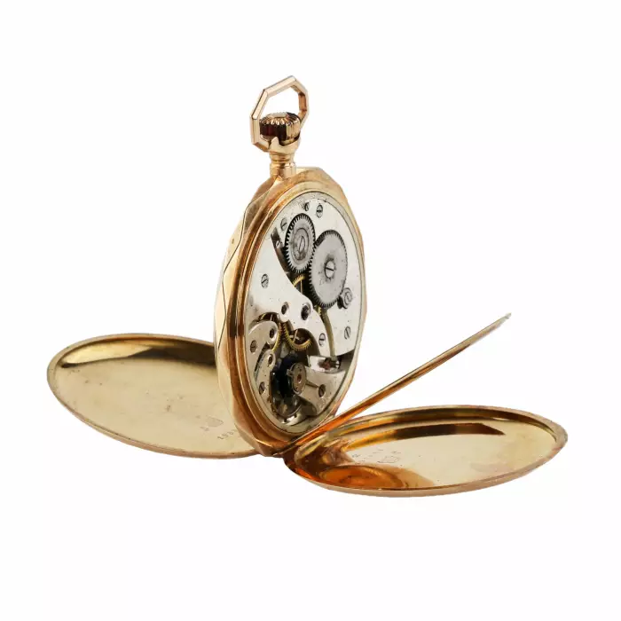 Montre de poche en or Perret et Fils Brenets. Debut du 20ème siècle. 67,2 gr 