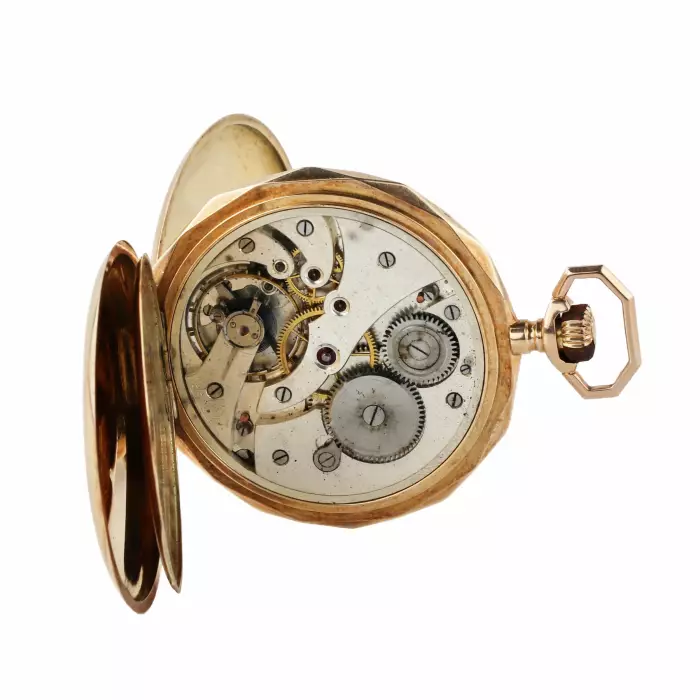 Montre de poche en or Perret et Fils Brenets. Debut du 20ème siècle. 67,2 gr 