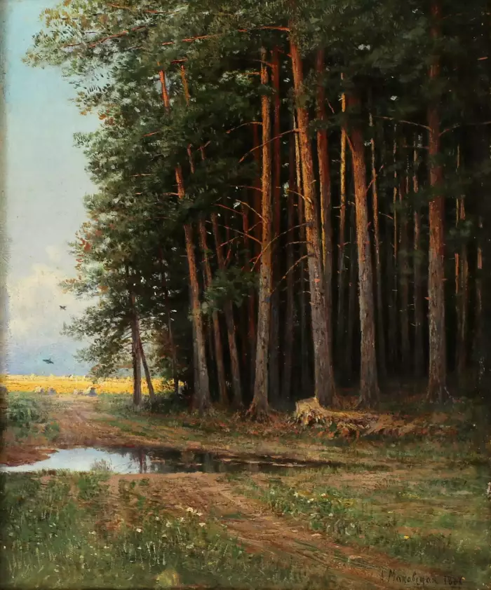 Alexandra Egorovna MAKOVSKY. Bord de la forêt (1887) 