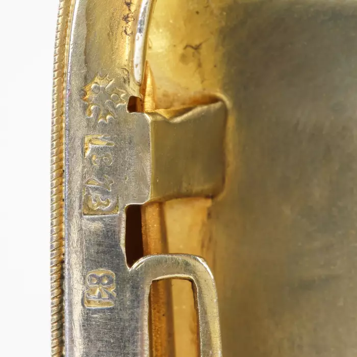Etui à cigarettes en argent avec dorure et email cloisonne. 