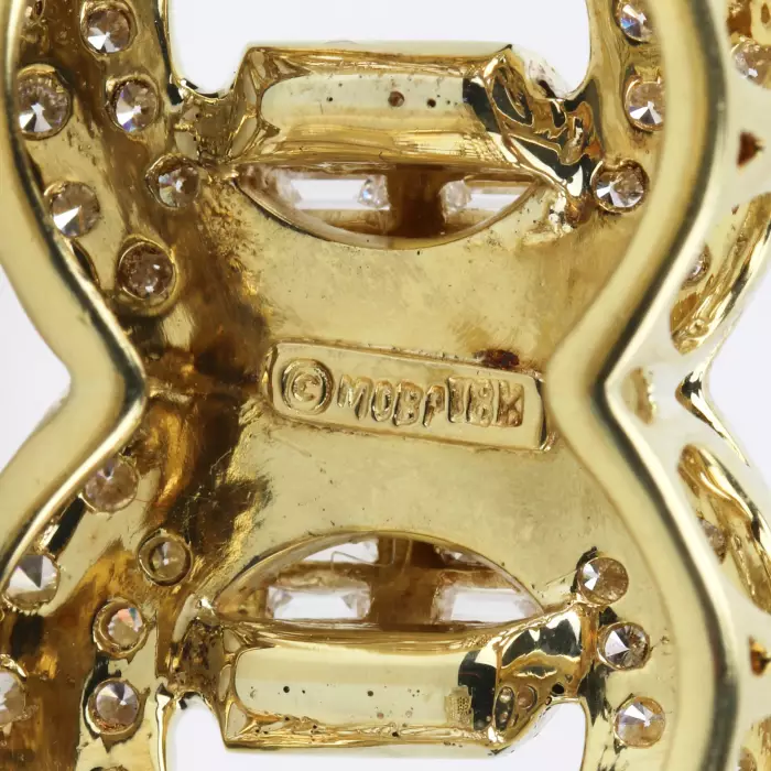 GOLD DIAMOND BELT BRACELET. 21ST CENTURY