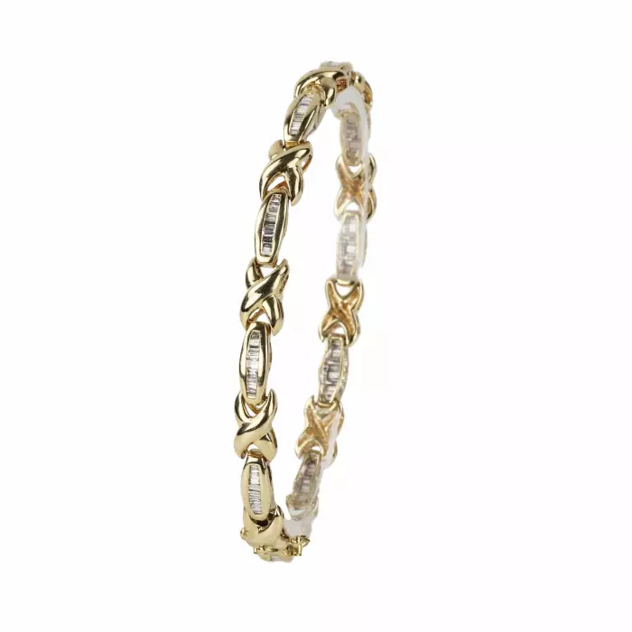 Gold bracelet 750 with diamonds. 