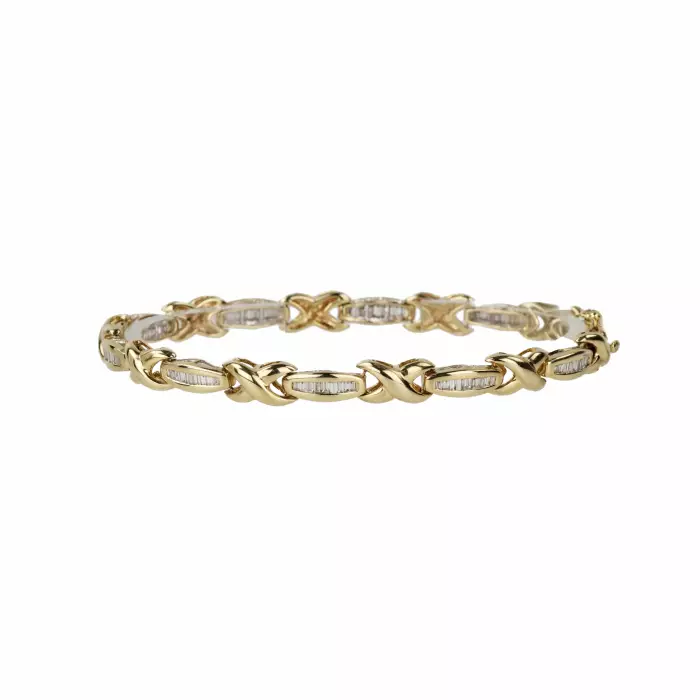 Gold bracelet 750 with diamonds. 
