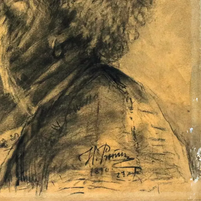 Dessin de I. Repine Cosaque qui rit 1890 
