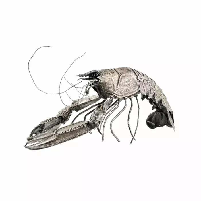 Spanish, decorative, 20th century silver lobster. 