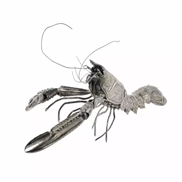 Spanish, decorative, 20th century silver lobster. 