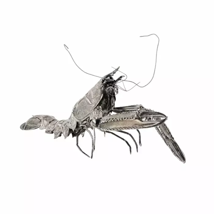 Spanish, decorative, 20th century silver lobster. 