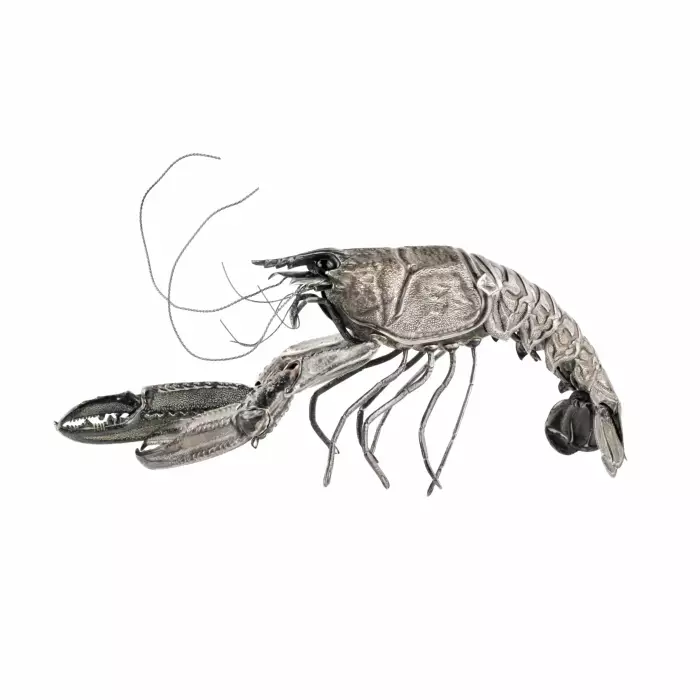 Spanish, decorative, 20th century silver lobster. 